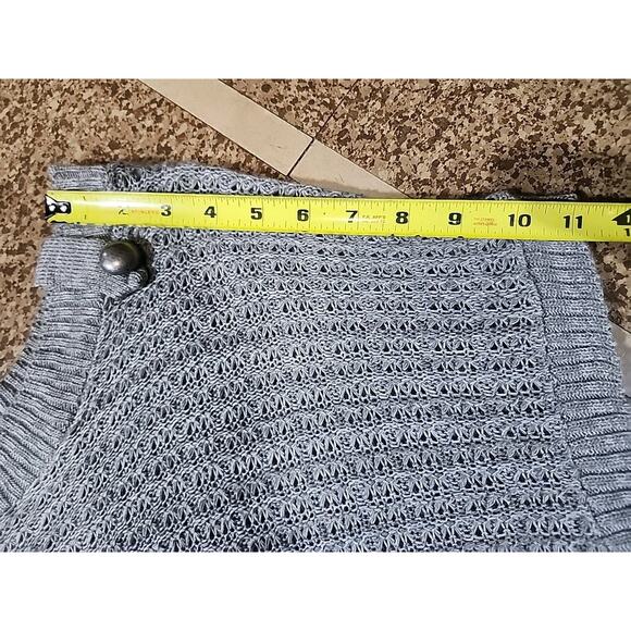 NWT Maurices Sz 1 Grey Open Knit Sweater Top Pullover Short Sleeves Oversize - Picture 5 of 10